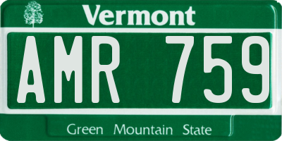 VT license plate AMR759