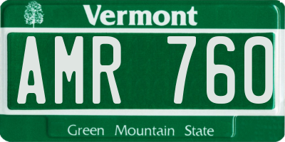 VT license plate AMR760