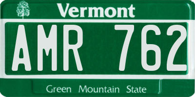 VT license plate AMR762