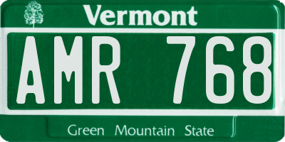 VT license plate AMR768