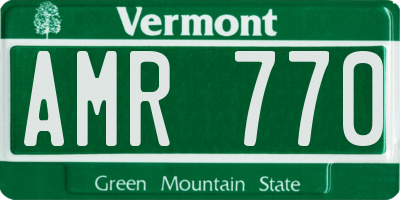 VT license plate AMR770