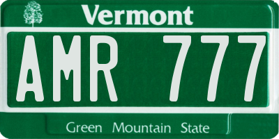 VT license plate AMR777