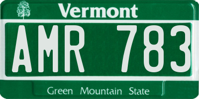 VT license plate AMR783