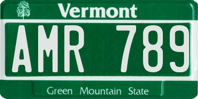 VT license plate AMR789