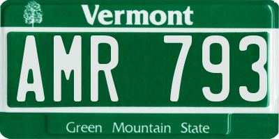 VT license plate AMR793
