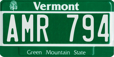 VT license plate AMR794