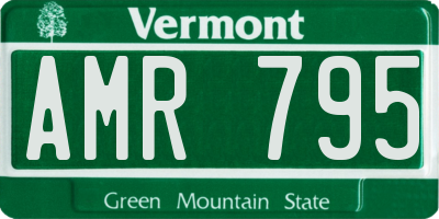 VT license plate AMR795