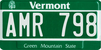 VT license plate AMR798