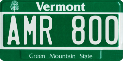VT license plate AMR800