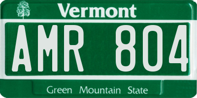 VT license plate AMR804