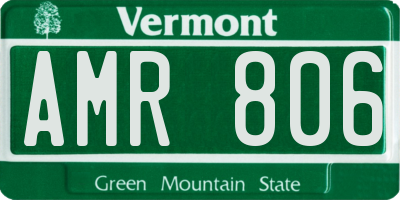 VT license plate AMR806