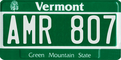VT license plate AMR807