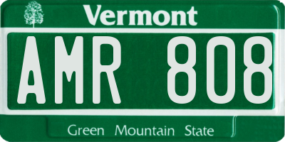 VT license plate AMR808