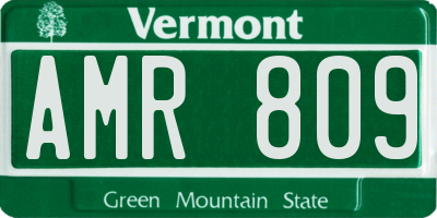 VT license plate AMR809