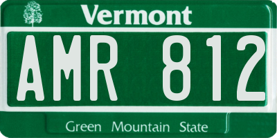 VT license plate AMR812