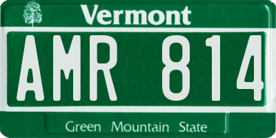 VT license plate AMR814