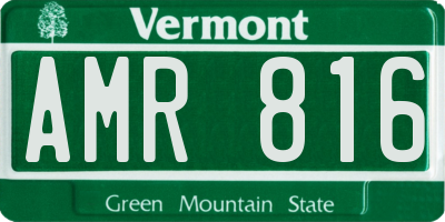 VT license plate AMR816