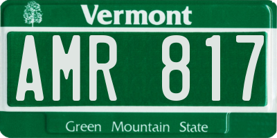 VT license plate AMR817