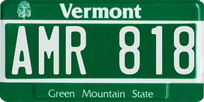 VT license plate AMR818