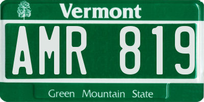 VT license plate AMR819