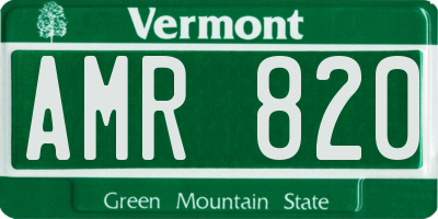 VT license plate AMR820