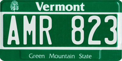 VT license plate AMR823