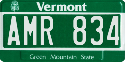 VT license plate AMR834