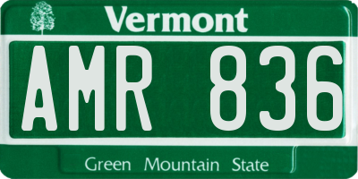 VT license plate AMR836
