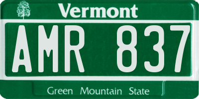 VT license plate AMR837