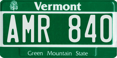 VT license plate AMR840