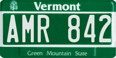 VT license plate AMR842