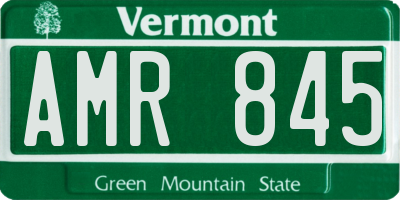 VT license plate AMR845