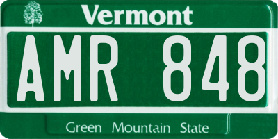 VT license plate AMR848