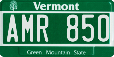 VT license plate AMR850
