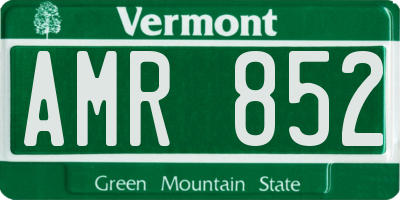 VT license plate AMR852