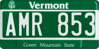 VT license plate AMR853