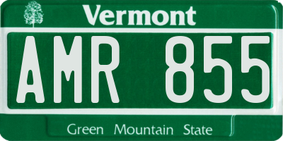 VT license plate AMR855