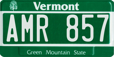 VT license plate AMR857
