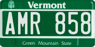 VT license plate AMR858