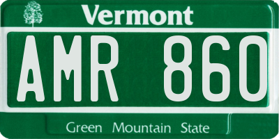 VT license plate AMR860