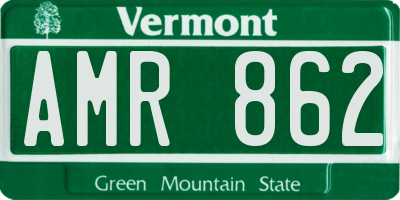 VT license plate AMR862