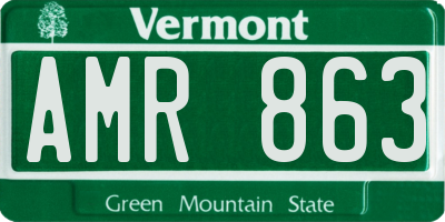 VT license plate AMR863