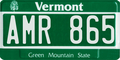 VT license plate AMR865