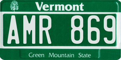 VT license plate AMR869