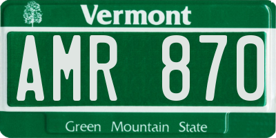 VT license plate AMR870