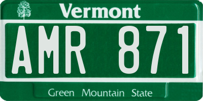 VT license plate AMR871
