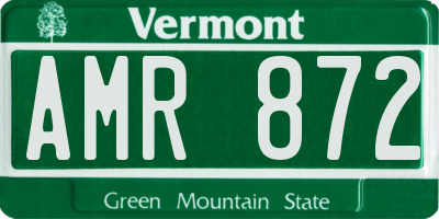 VT license plate AMR872