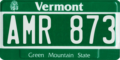 VT license plate AMR873