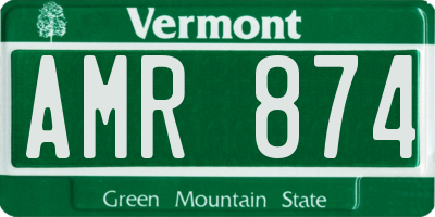 VT license plate AMR874