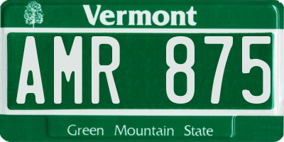 VT license plate AMR875